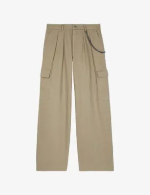 THE KOOPLES Chain-Embellished Cargo-Pocket Cotton Trousers