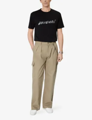 THE KOOPLES Chain-Embellished Cargo-Pocket Cotton Trousers detail 2