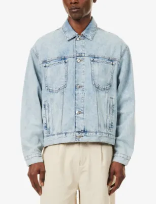 THE COUTURE CLUB Trucker Washed Cotton Denim Jacket detail 3
