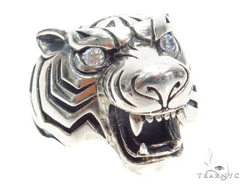 MARYAM - For Him SILVER Tiger Diamond Sterling Silver Ring 40942 in 6 – Ring