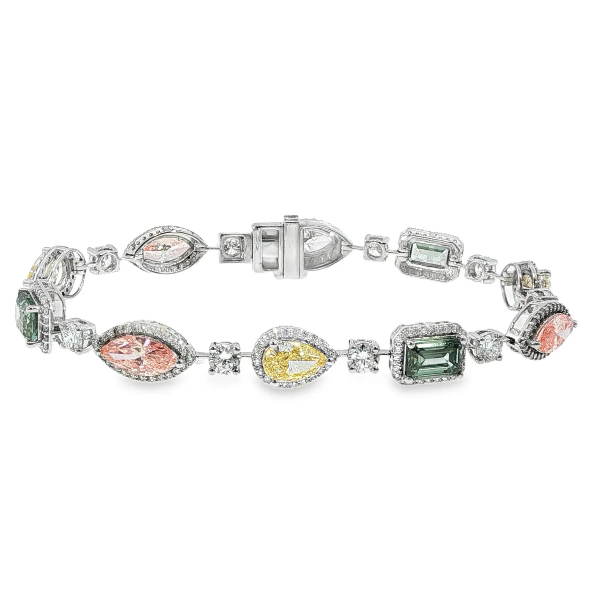 AHMED - MOON JEWELRY Harmony of Shapes Fancy Colors Diamond Bracelet 71439