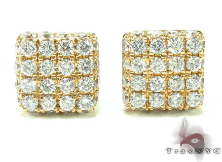 RINA - For Him FACTORY Mens Yellow Gold Prong Diamond Earrings 21077 in White Gold / Width: 7mm; Length: 13mm – Earrings