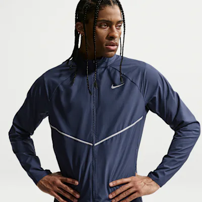 Nike Miler Men's Repel UV Protection Running Jacket - Midnight Navy/Midnight Navy