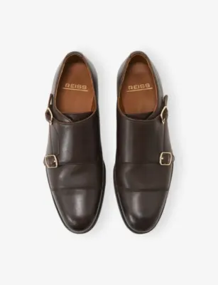 REISS Amalfi Leather Shoes - EUR 43 / 9 UK MEN in DARK BROWN, additional product view 2