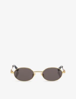 BOTTEGA VENETA BV1470S Round-Frame Metal Sunglasses in GOLD – Mens | Sunglasses | Round