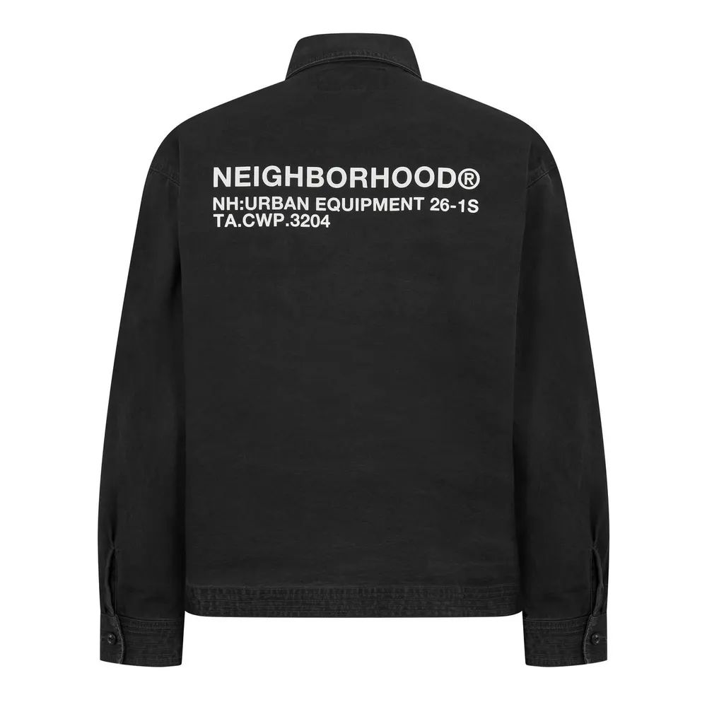 Neighborhood Men's Long Sleeve Plain Shirt in Black, additional product view 2