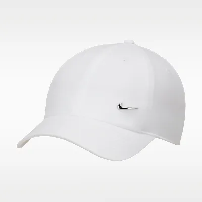Nike Dri-FIT Club Unstructured Metal Swoosh Cap - White/Metallic Silver