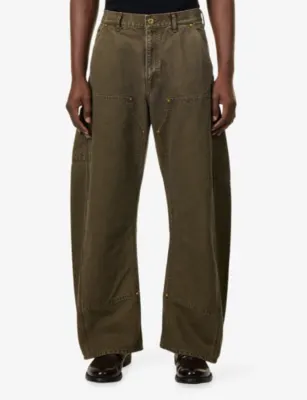 KHOKI 3D Cutting Painter Cotton Jeans in KHAKI, additional product view 3