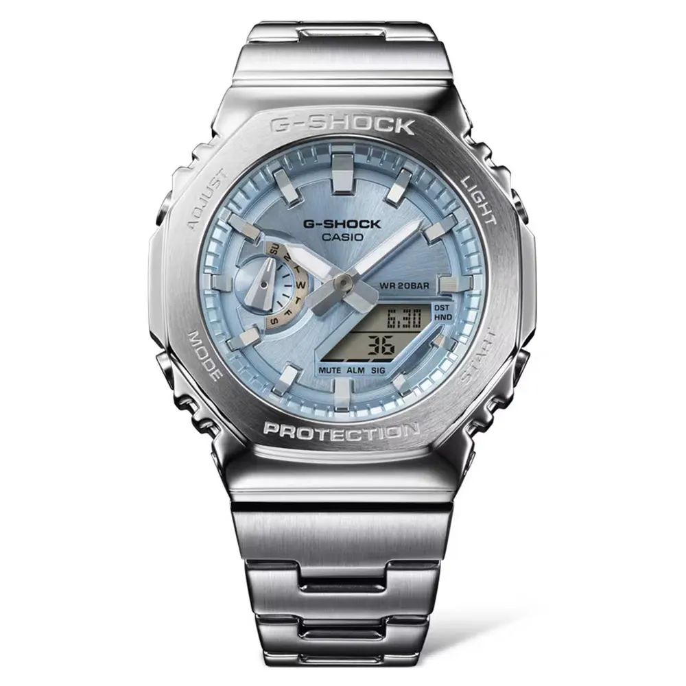 G Shock Steel Edition Octagonal Stainless Steel Water Resistant Digital Watch detail 2