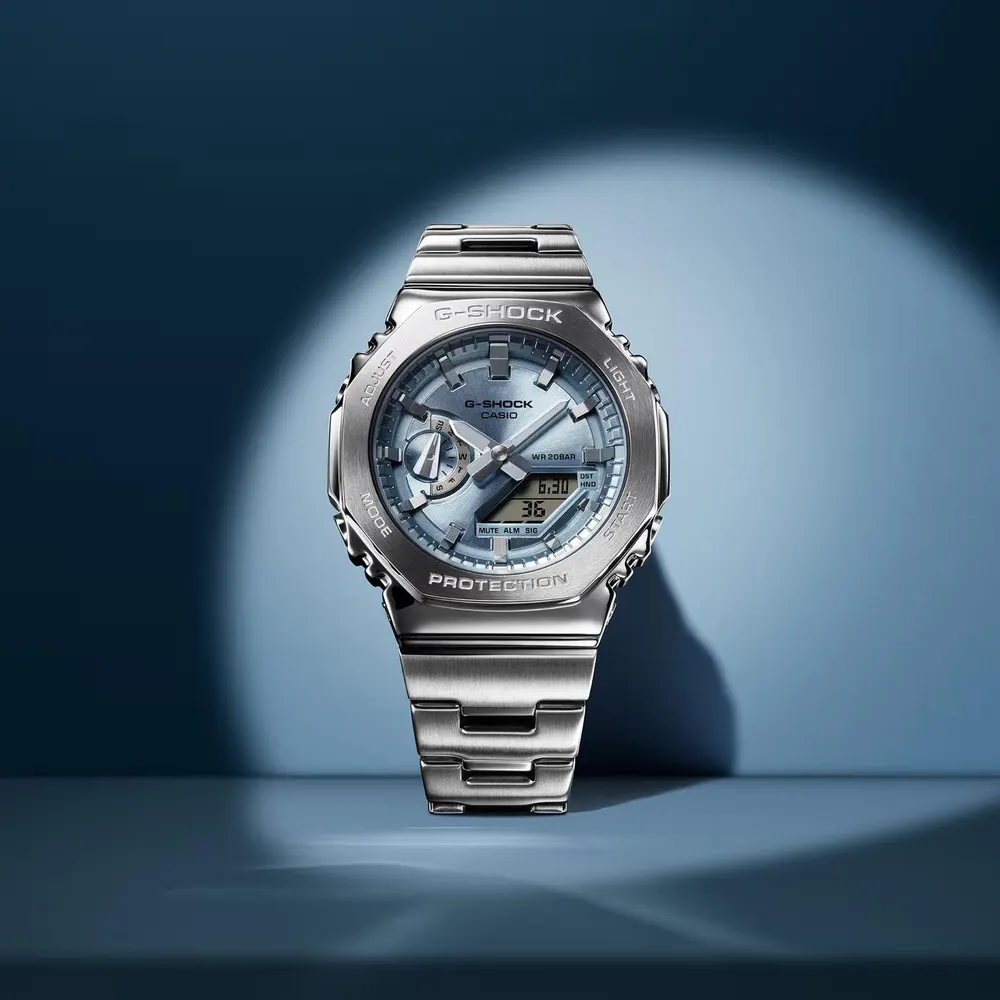 G Shock Steel Edition Octagonal Stainless Steel Water Resistant Digital Watch detail 3