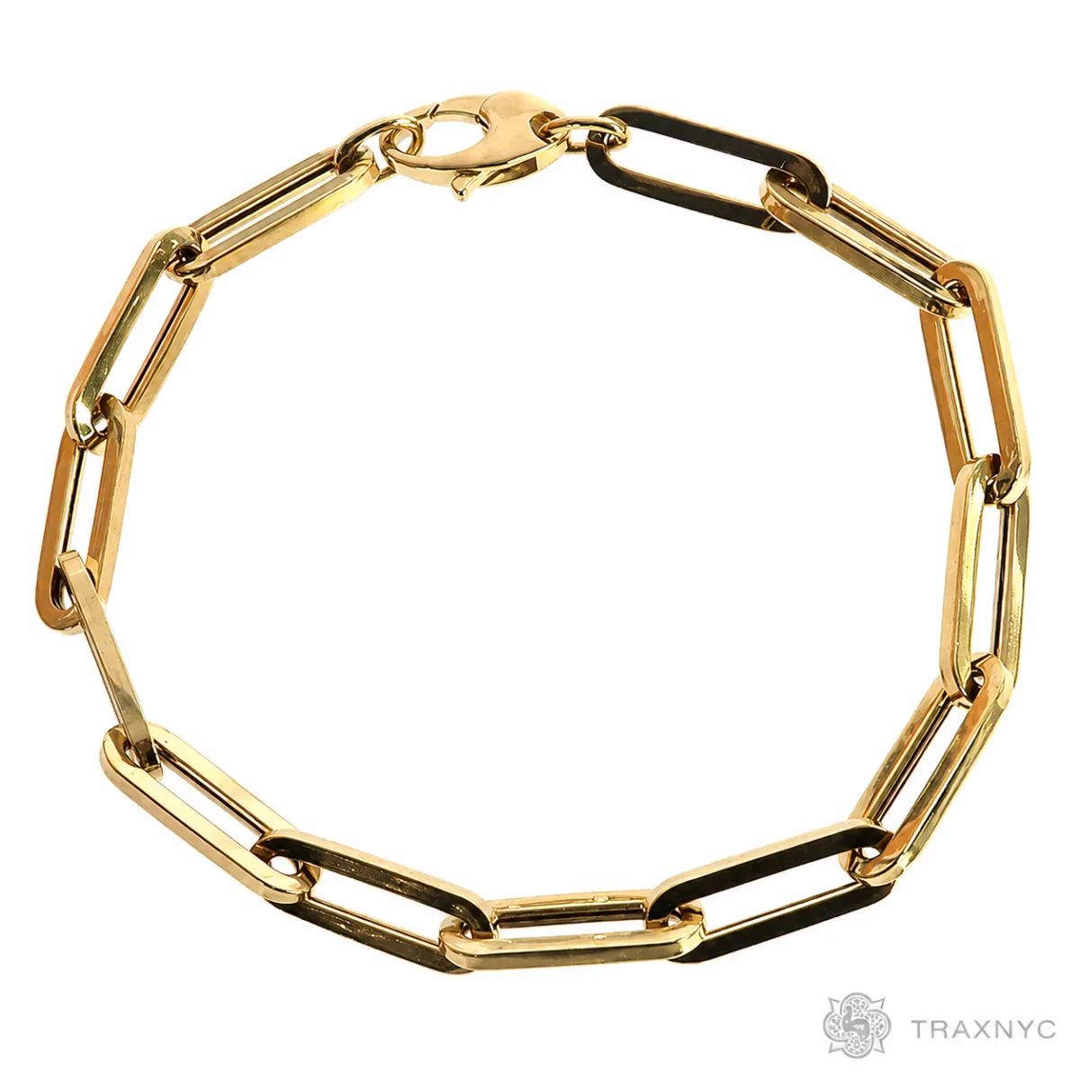 JALGAS - Montage 8 / Hakop Jewelry Inc 14k Yellow Gold Hollow Paperclip bracelet 6.5mm 8.5 inches 68349 in Yellow – Bracelet
