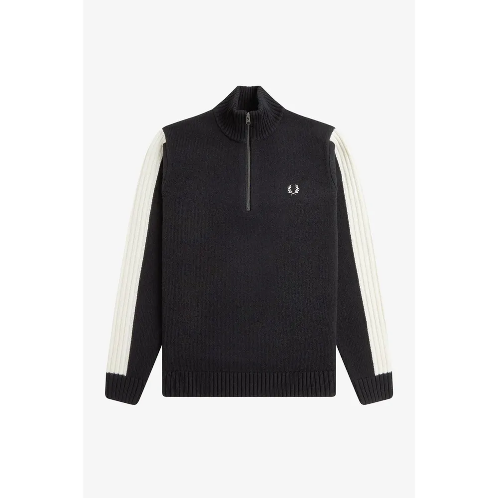Fred Perry Men's Knitted Half Zip Crew Neck Jumper