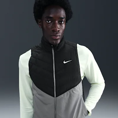 Nike Men's Therma-FIT Repel Synthetic-Fill Running Gilet - Black/Smoke Grey