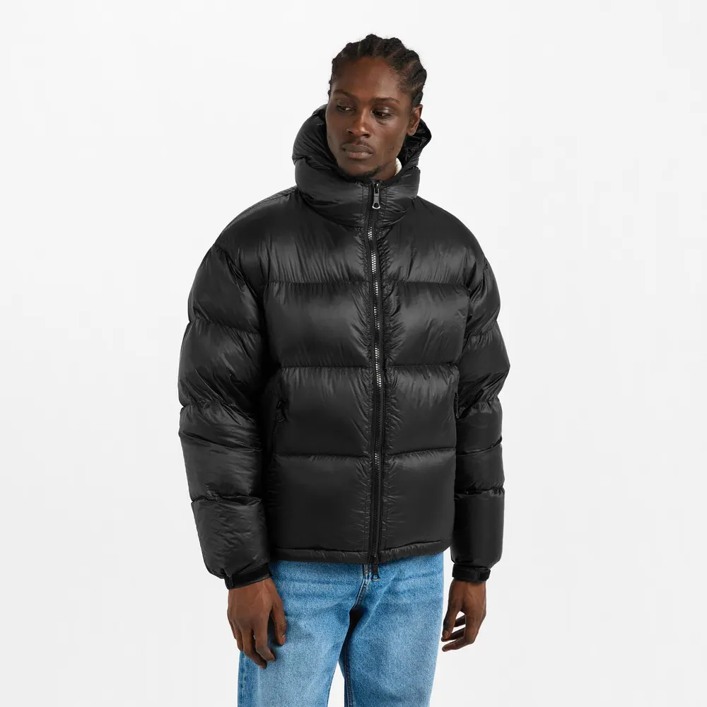 MKI MIYUKI ZOKU Men's Trans Bubble Medium Puffer Jacket in Black, additional product view 3