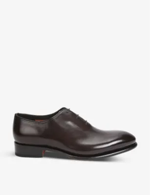SANTONI Carter wholecut leather Oxford shoes - EUR 41 / 7 UK MEN in DARK BROWN – Mens | Smart shoes | Derby shoes