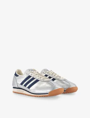 ADIDAS SL 7 Metallic-Leather Low-Top Trainers - 10.5 in SILVER METALLIC COLLEGIA, additional product view 3