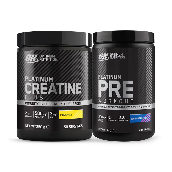 Optimum Nutrition Pre-workout & Creatine Pineapple & Blue Raspberry Flavour Bundle