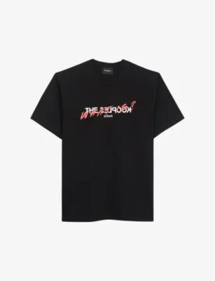 THE KOOPLES 'What is?' logo-print cotton-jersey T-shirt - BLA01