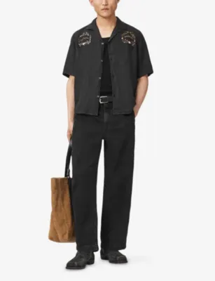 ALLSAINTS Raafi Barrel-Leg Stretch-Denim Jeans detail 2