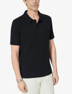 THE KOOPLES Brand-Embroidered Honeycomb Stretch-Cotton Polo Shirt detail 3