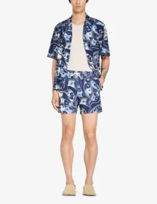 SANDRO Graphic-Print Woven Swim Shorts detail 2
