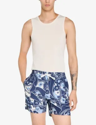 SANDRO Graphic-Print Woven Swim Shorts detail 3