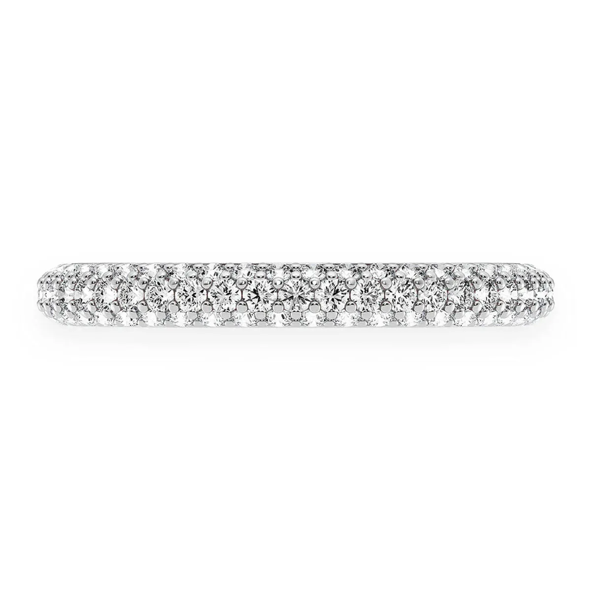 For Him Thin Three Row Pavé Diamond Ring in White Gold / Natural Diamond – Ring