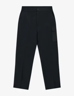 BOGGI MILANO Straight Elasticated-Waist Stretch Cotton-Blend Trousers