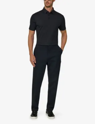 BOGGI MILANO Straight Elasticated-Waist Stretch Cotton-Blend Trousers detail 2