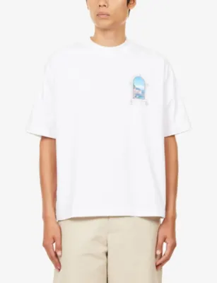 BELIER Amalfi Logo-Print Cotton T-Shirt detail 3