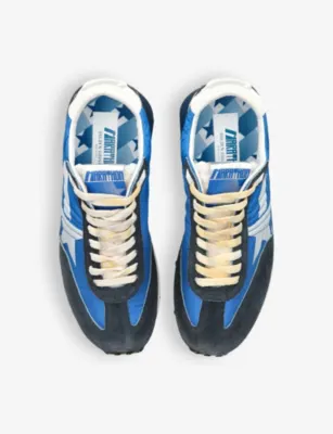 GOLDEN GOOSE Men's Marathon Runner suede and mesh low-top trainers - EUR 44 / 10 UK MEN in BLUE OTHER, additional product view 2