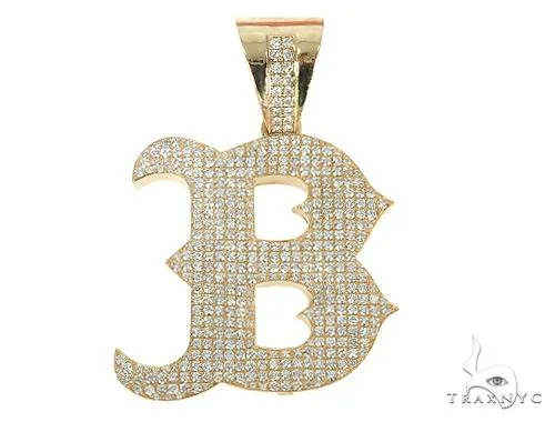 RINA - For Him CUSTOM Custom Made B Initial Diamond Pendant 66085 in Rose Gold – Pendant