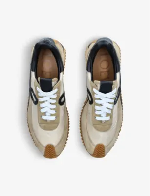 LOEWE Flow Runner monogram leather and shell trainers - 5 in BEIGE COMB, additional product view 2
