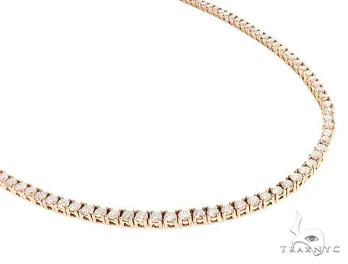 RINA - For Him FACTORY 14K Rose Gold Diamond Tennis Chain 65081 in Rose Gold – Chain