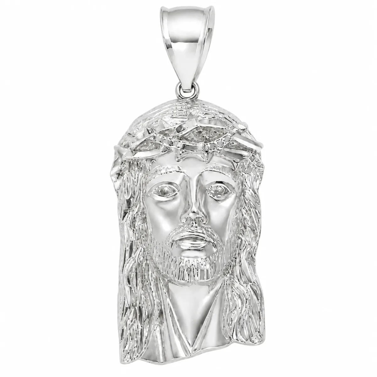 RINA - For Him FACTORY 10K Gold Jesus Pendant 57113 in White Gold – Pendant