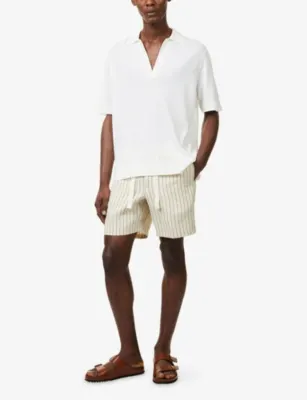 ORLEBAR BROWN Alex Striped Linen-And-Cotton Shorts detail 2