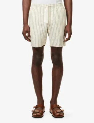 ORLEBAR BROWN Alex Striped Linen-And-Cotton Shorts detail 3