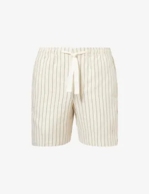 ORLEBAR BROWN Alex Striped Linen-And-Cotton Shorts