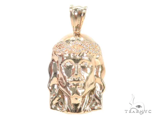 RINA - For Him FACTORY Prong Diamond Jesus Pendant 44525 in Rose Gold – Pendant