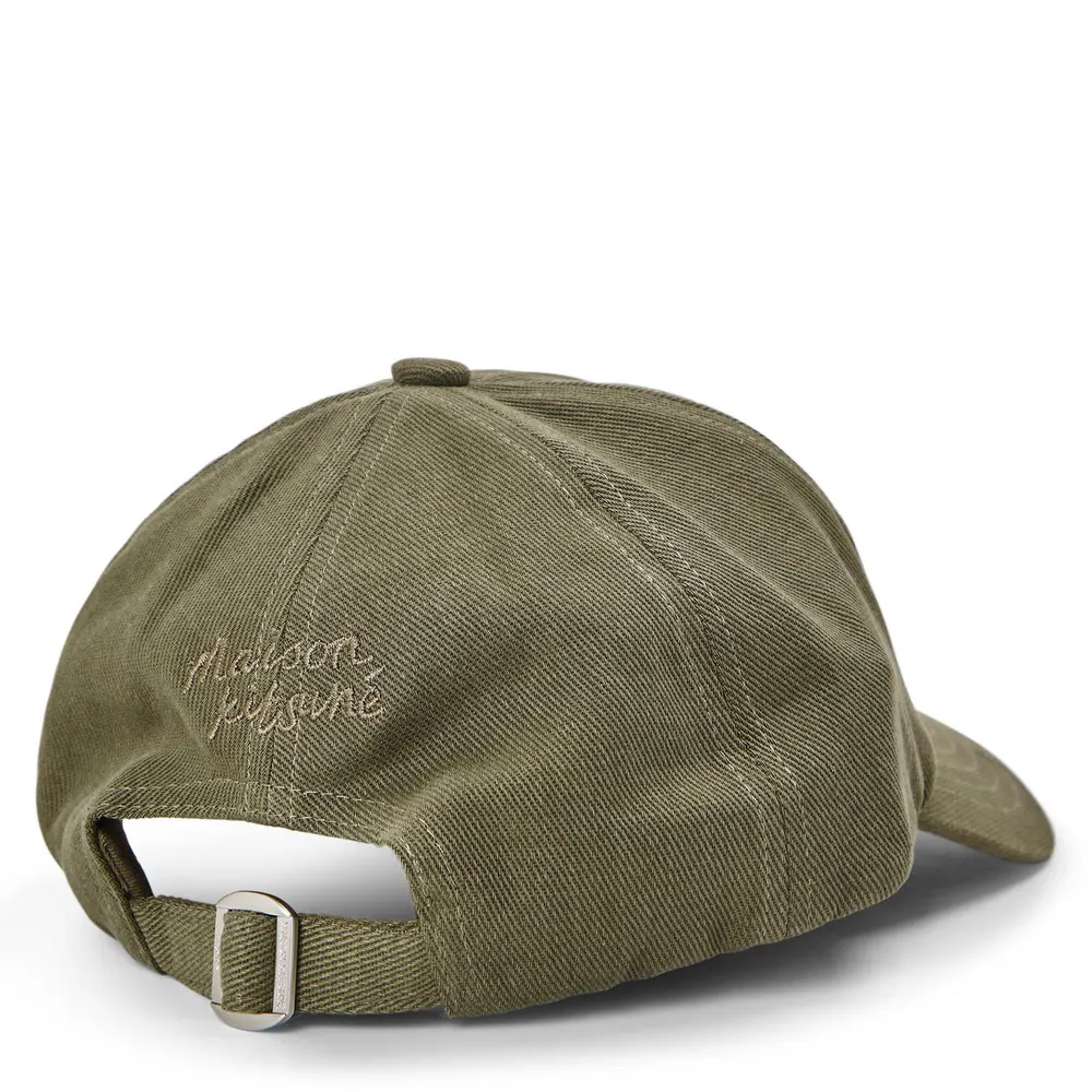 Maison Kitsune Men's Double Fox Head Fade Baseball Cap in Faded Lrl Green, additional product view 2