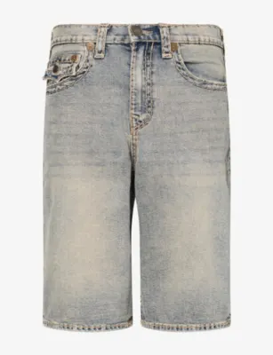 TRUE RELIGION Mikey Super T Baggy Denim Shorts in Crossover Fade Med Wash – Mens | Trousers & shorts | Shorts