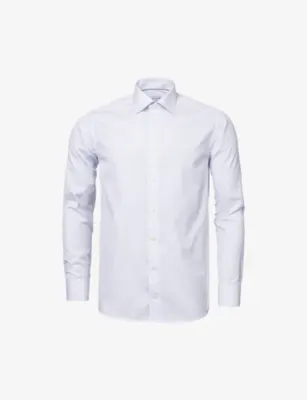 ETON Business point-collar regular-fit cotton-poplin shirt - LIGHT BLUE - 15.75 in Blue, additional product view 2