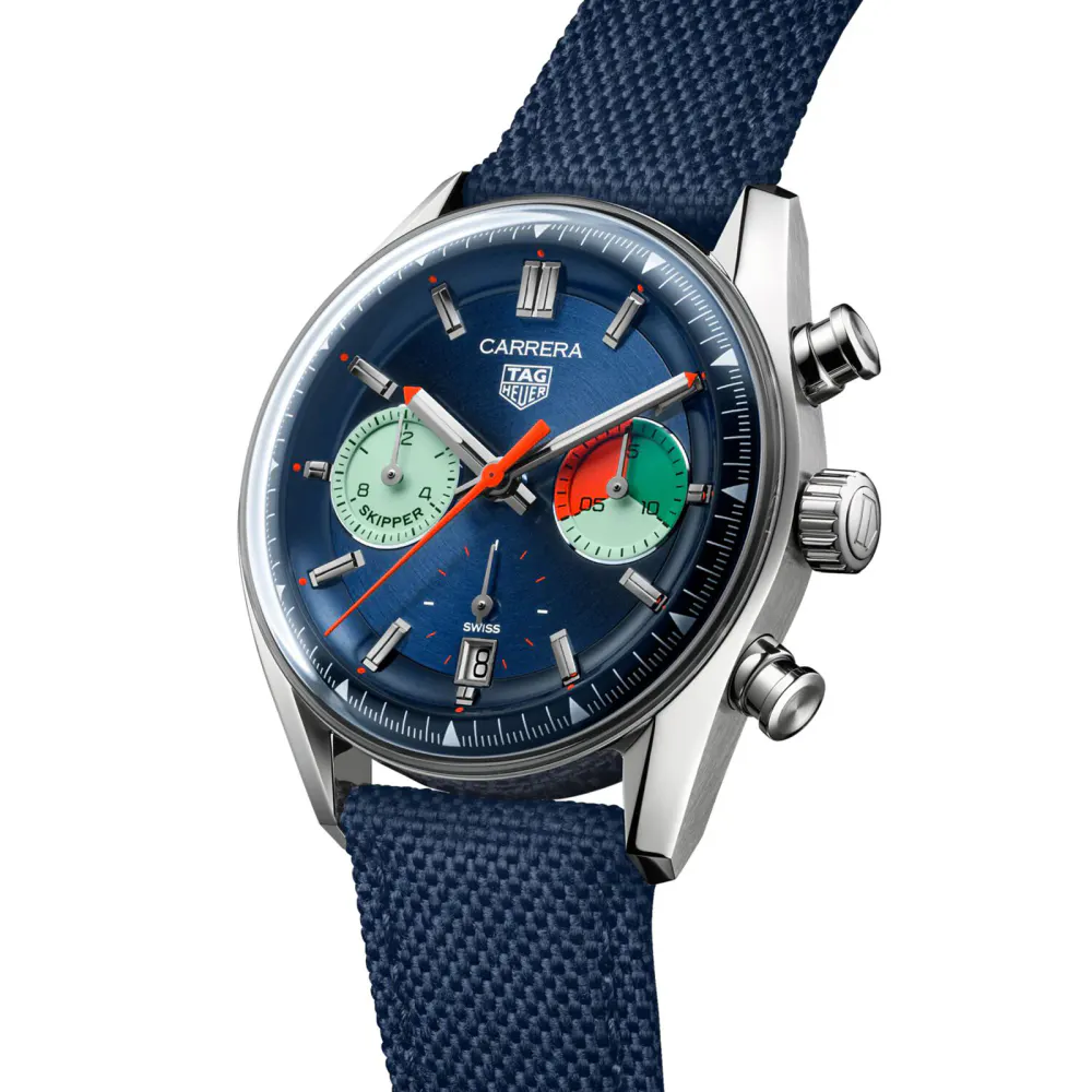 TAG Heuer Carrera Chronograph Skipper 39mm Mens Watch Blue in Blue, additional product view 2