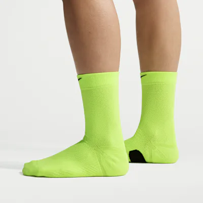 Nike Run Midweight Running Crew Socks (1 Pair) - Volt/Black/Black