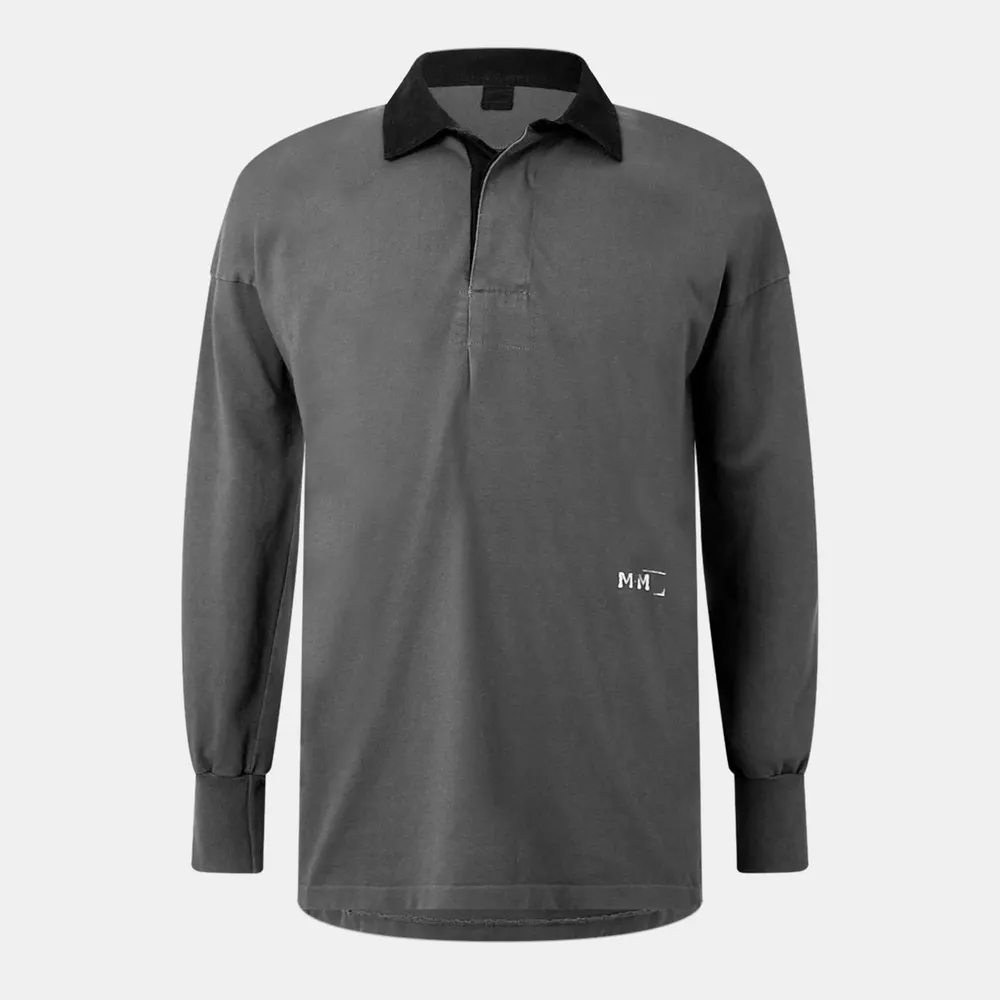 Maison Margiela Men's Short Sleeve Polo Shirt in Anthracite – Clothing