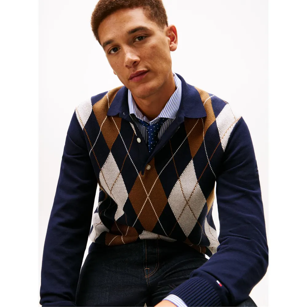 Tommy Hilfiger Tommy Argyle PoloKnt Sn61 detail 3