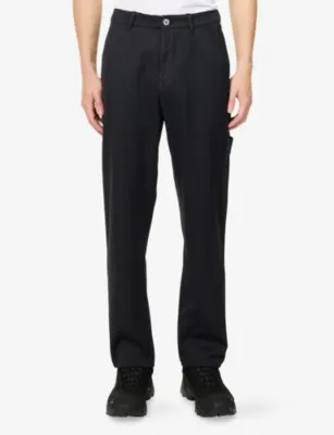 STONE ISLAND Ghost Wool And Cotton-Blend Trousers detail 3