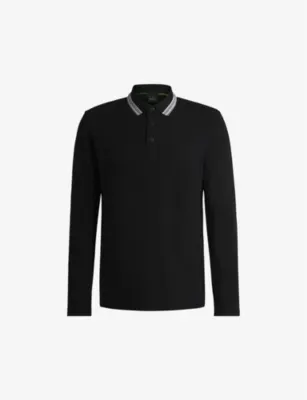 BOSS Logo-embroidered slim-fit cotton-jersey polo shirt - LIGHT/PASTEL GREEN