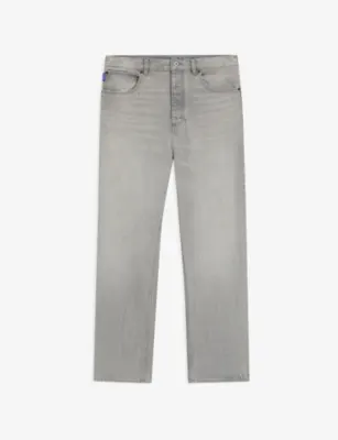 HUGO Faded Baggy-Fit Jeans - 34/32 in Medium Grey – Mens | Jeans | Wide leg