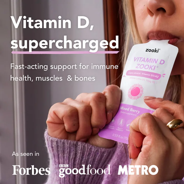 Zooki Liposomal Vitamin D3 + K2 3,000iu, Mixed Berry Flavour - 30x10ml Liquid Sachets detail 2